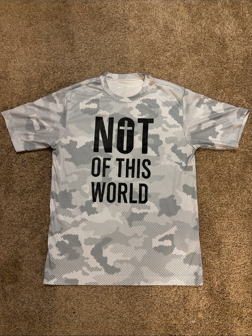 Sport-Tek White and Gray Camo 'Not of This World' Short Sleeve Tee